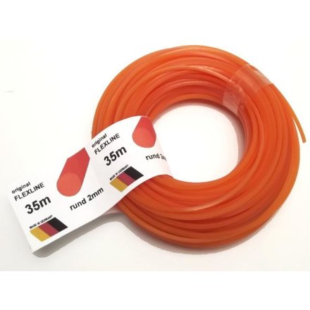 Mähfaden rund orange 2,0mm x 40m Nylonfaden passend für Stihl Husqvarna Dolmar und andere Hersteller